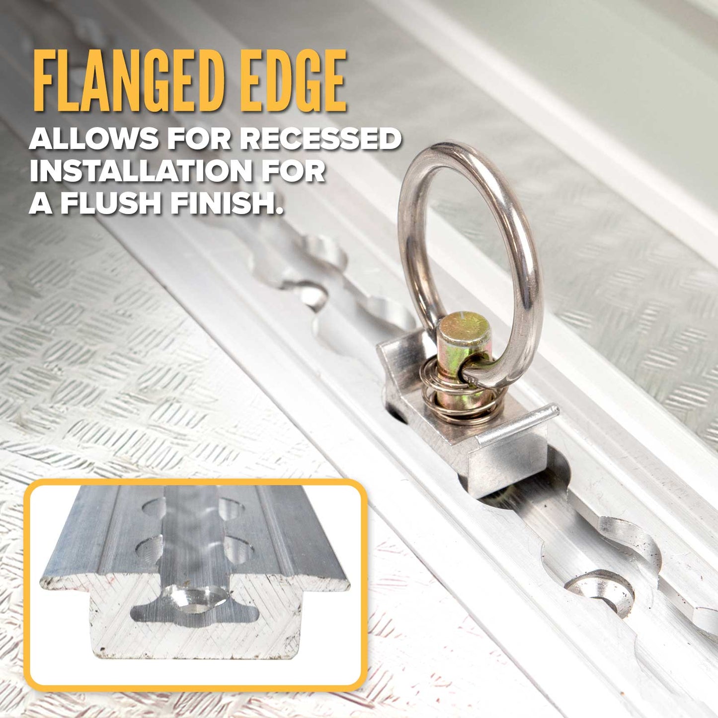 96" Flanged L-Track Kit | Aluminum | 2-Pack