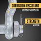 3/4" Galvanized Bolt Type Anchor Shackle - 4.75 Ton shackle construction