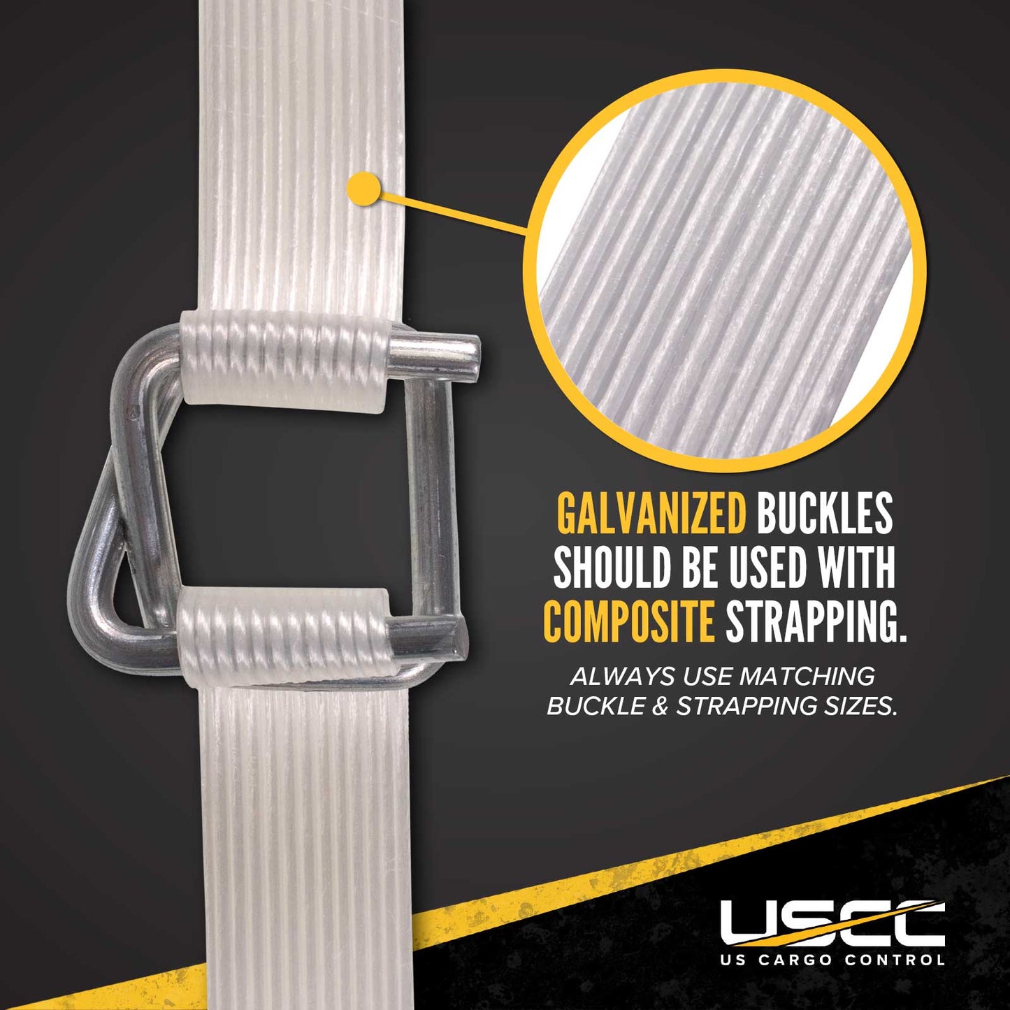 1/2" Cordstrap Buckles for Composite Strapping - 2-Pack