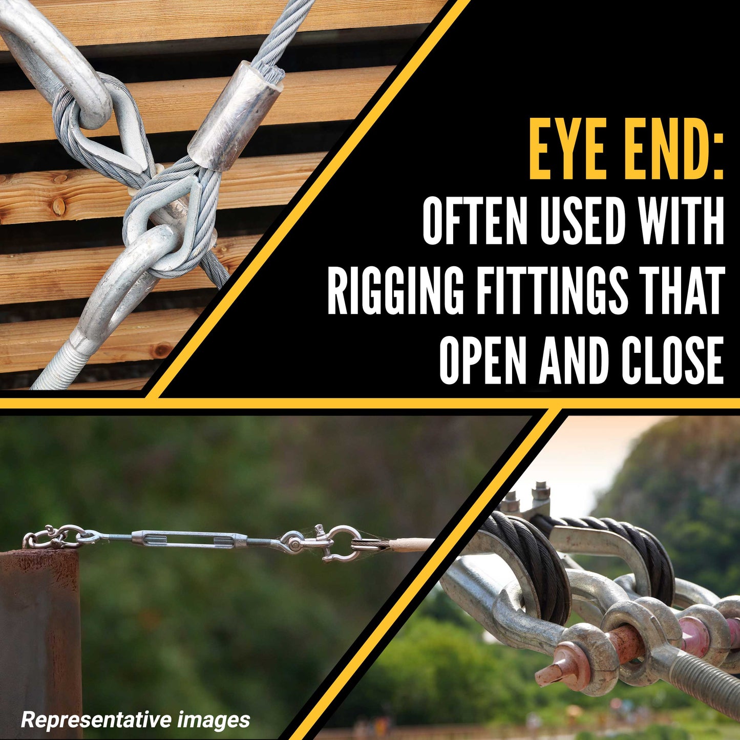 3/8" x 6" Eye & Eye Galvanized Turnbuckle