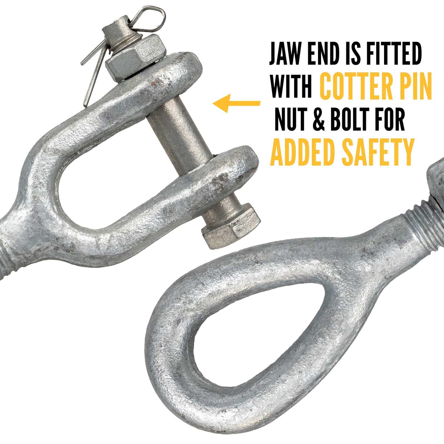 7/8" x 12" Jaw & Eye Galvanized Turnbuckle