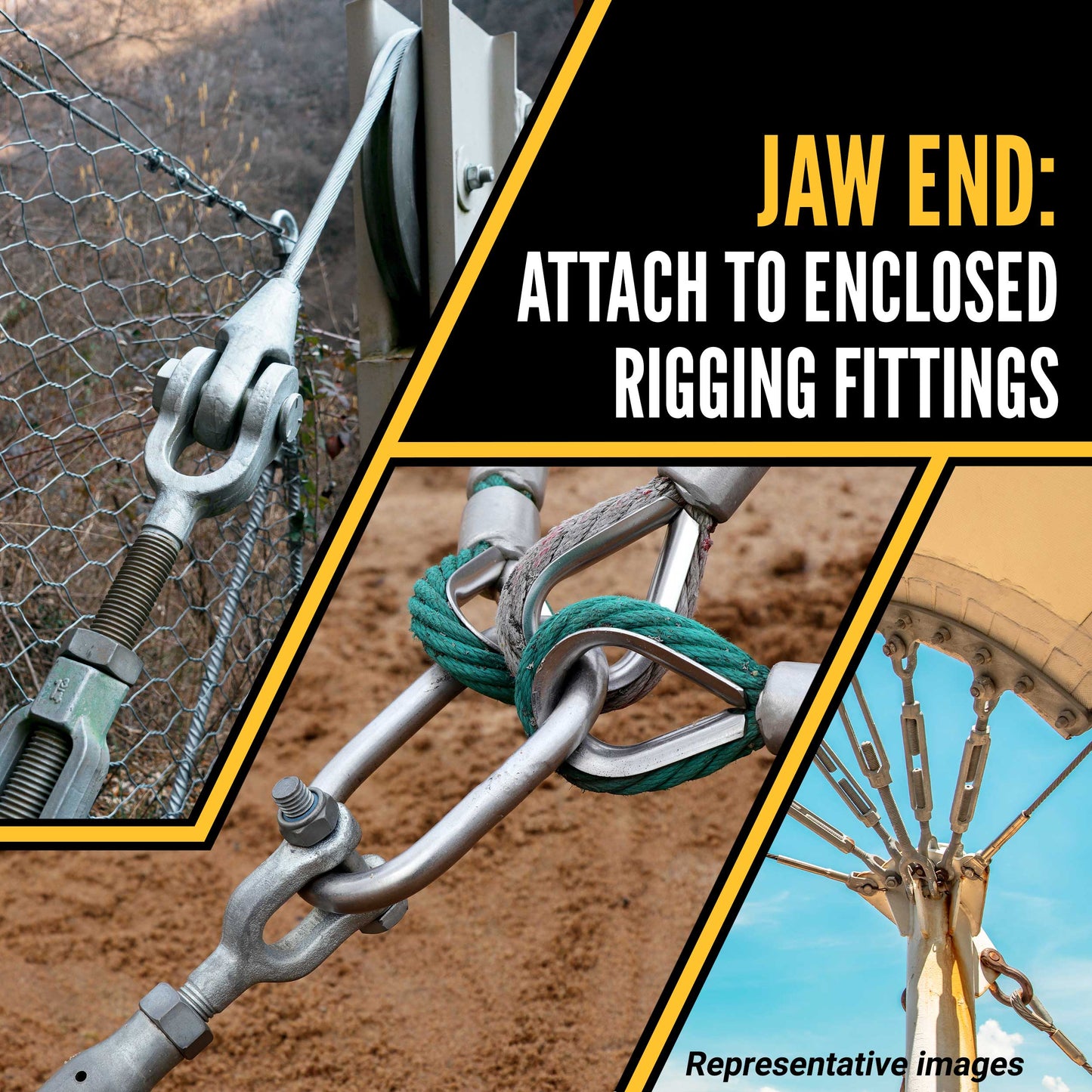 1-1/2" x 18" Jaw & Jaw Galvanized Turnbuckle