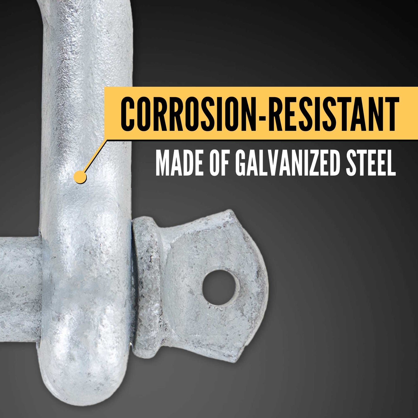 1/2" Galvanized Screw Pin Chain Shackle - 2 Ton