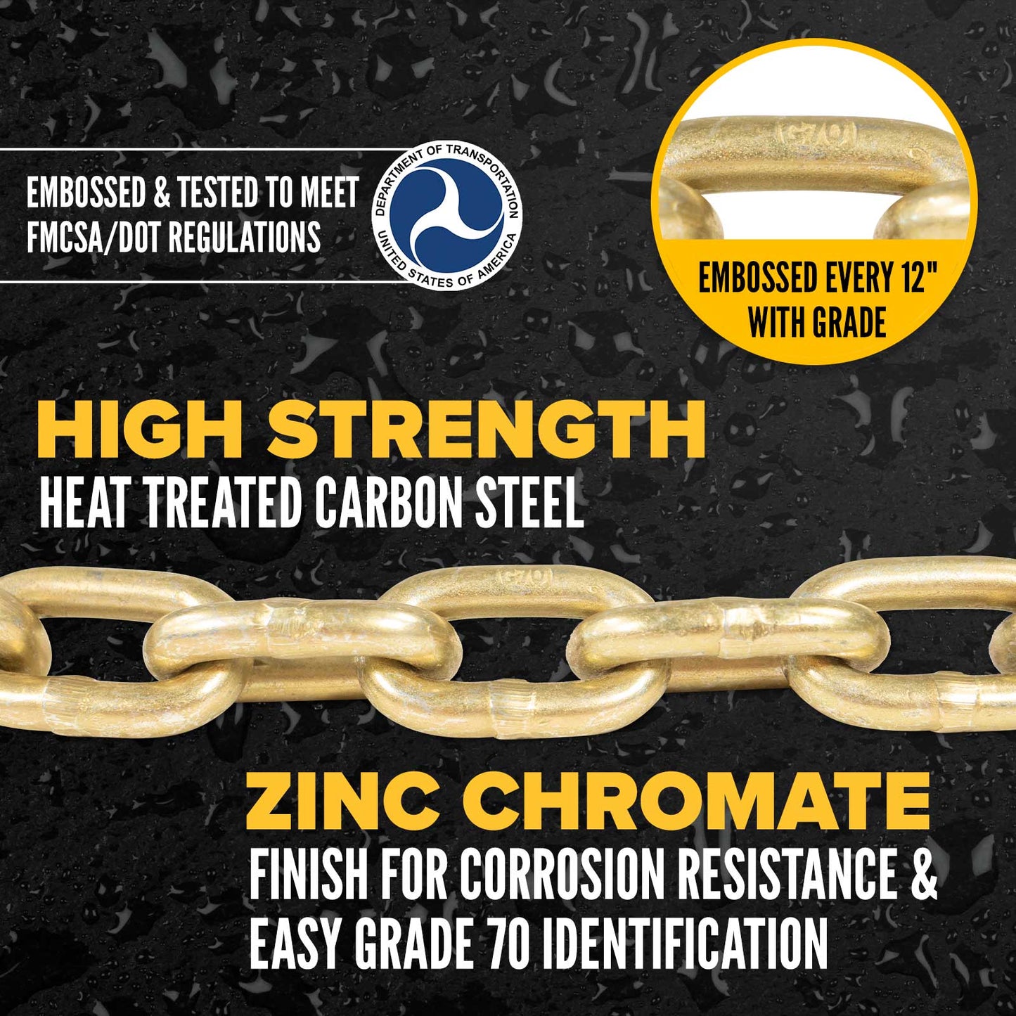 1/2" x 200' Transport Chain Drum | Grade 70