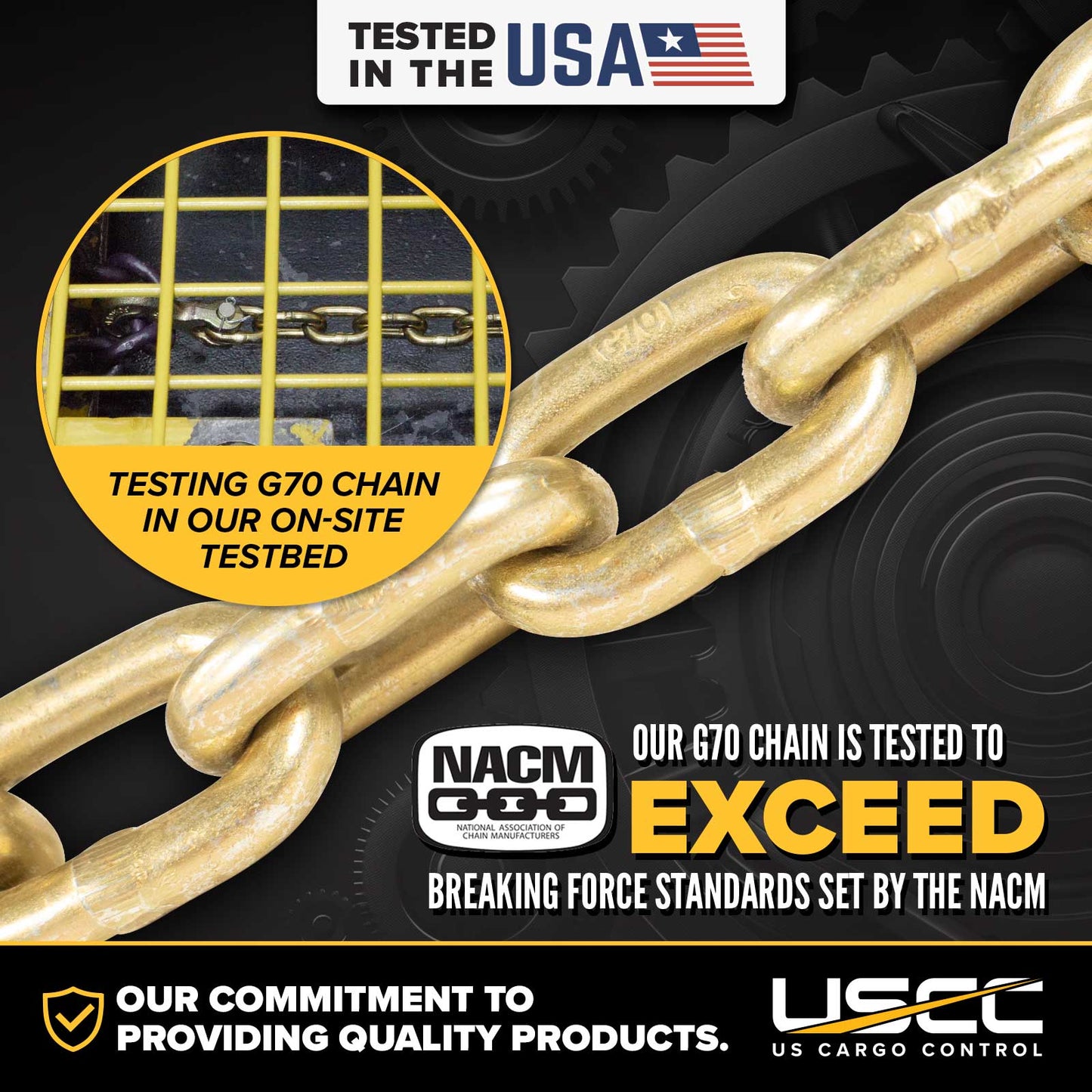 1/2" x 10' Grade 70 Transport Chain with Clevis Grab Hooks