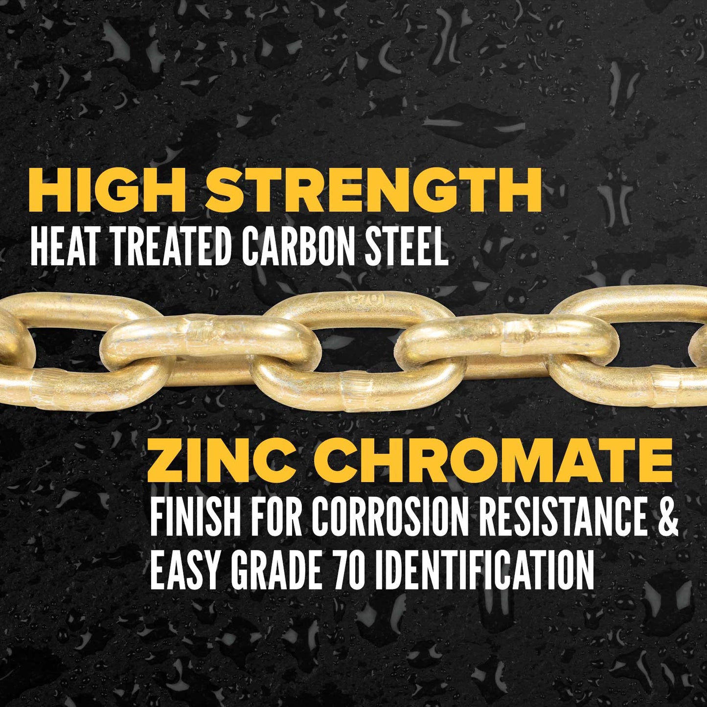 5/16" x 16' Grade 70 Transport Chain | Clevis Grab Hook & Clevis Slip Hook with Latch