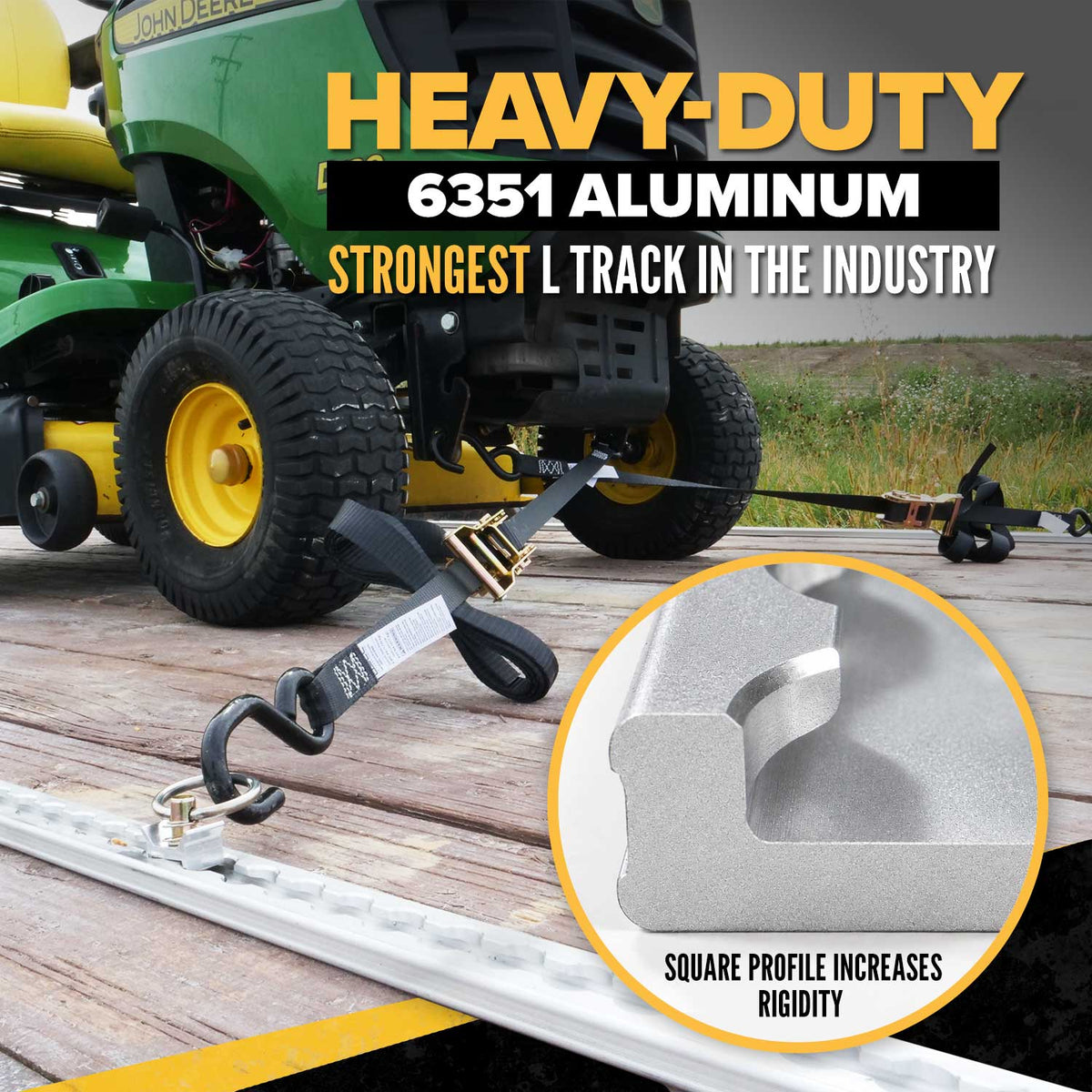 6' Heavy Duty L-Track - Airline-Style | 6351-T6 Anodized Aluminum