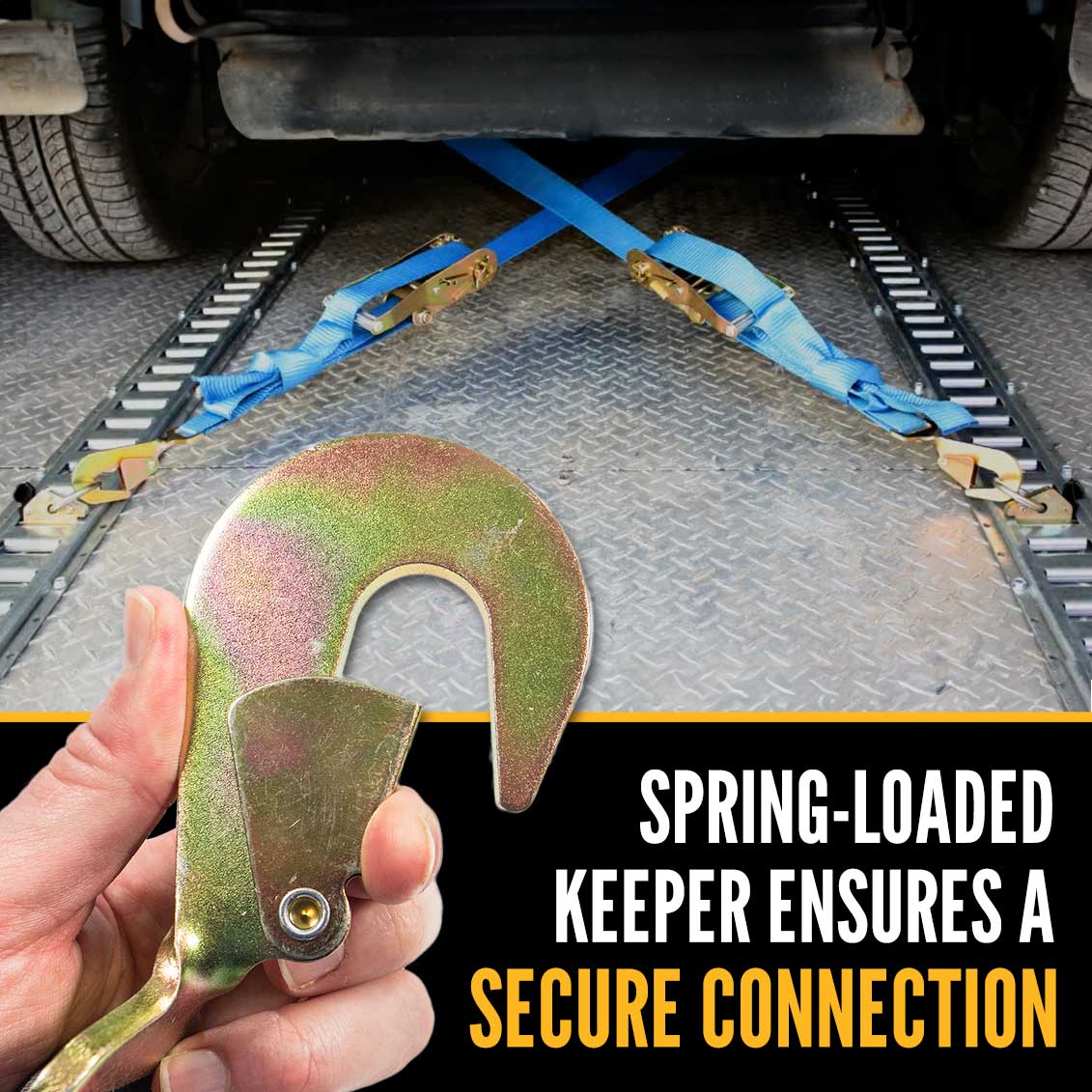 2" x  8' Blue Auto Tie Down Ratchet Strap 10,000 lbs w/ Axle Strap