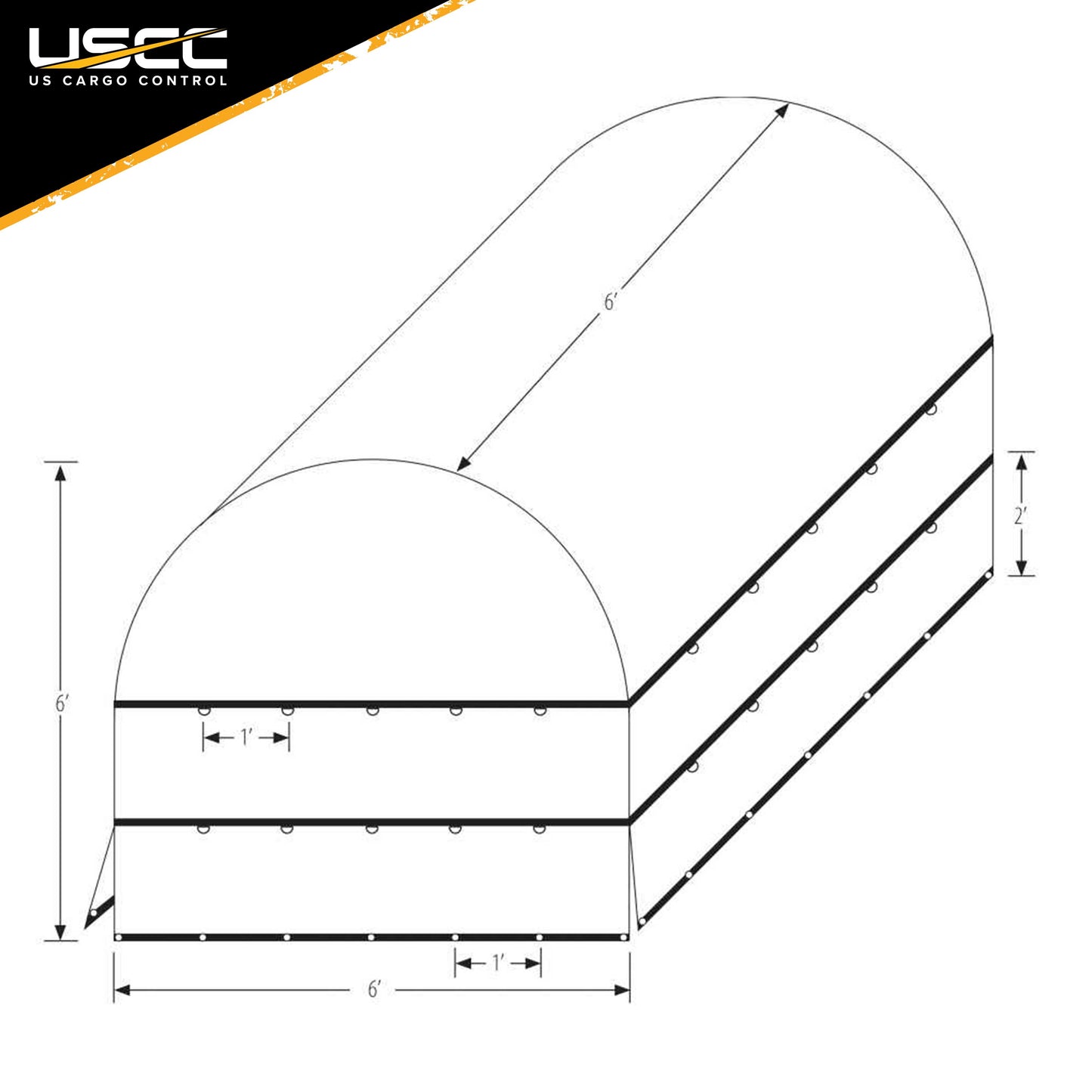 Heavy Duty Coil Tarp 6 footx6 footx6 foot 18 oz Black Tarp image 3 of 8