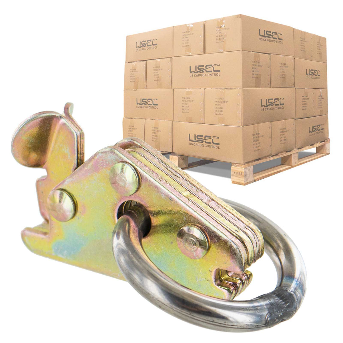 E Track Tie Down W/ Round Ring Heavy Duty | 6,000 lbs. BS | 400-Pack (Pallet)