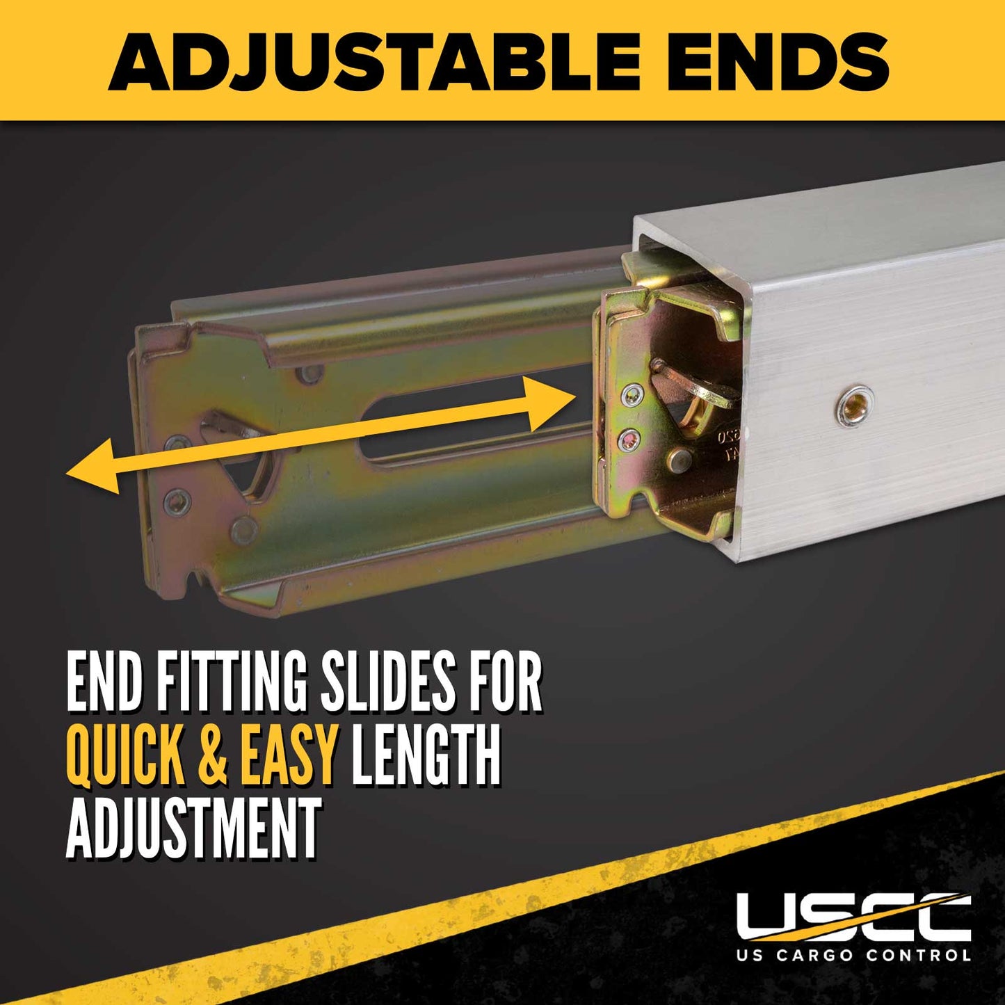 93" - 103" Aluminum E-Track Load Bar with Flat Latch Release - 3,000 lb Capacity | 4-Pack