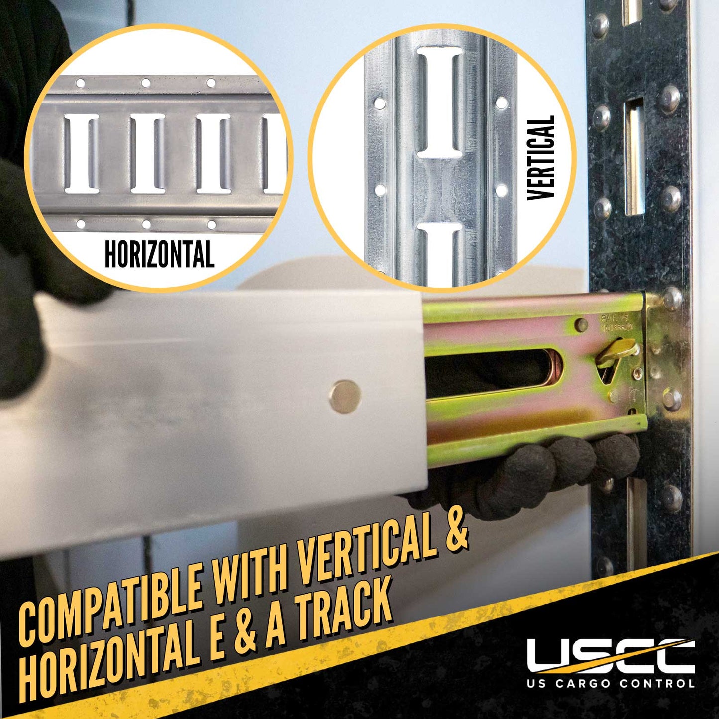 93" - 103" Aluminum E-Track Load Bar with Flat Latch Release - 3,000 lb Capacity | 100-Pack (Pallet)
