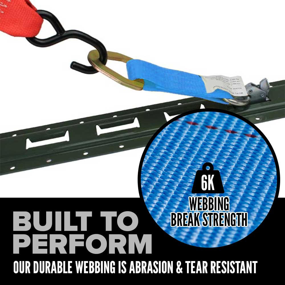 Heavy Duty 9-1/2" E-Track Rope Tie-Off - Blue | 6,000 lbs. BS