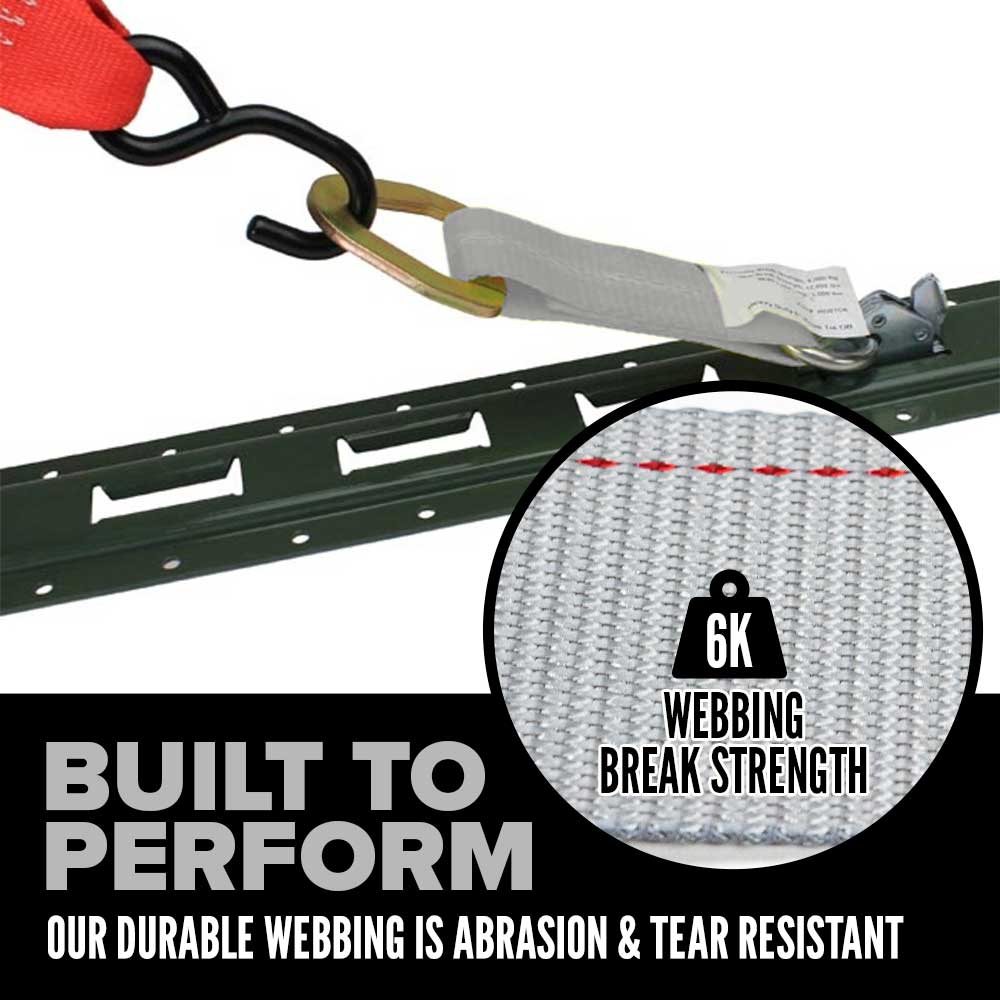 Heavy Duty 9-1/2" E-Track Rope Tie-Off - Gray | 6,000 lbs. BS