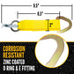 Heavy Duty 9-1/2" E-Track Rope Tie-Off - Yellow | 6,000 lbs. BS