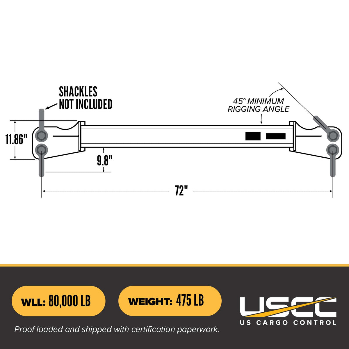 40 Tons x 6' Spreader Beam | Fixed Length