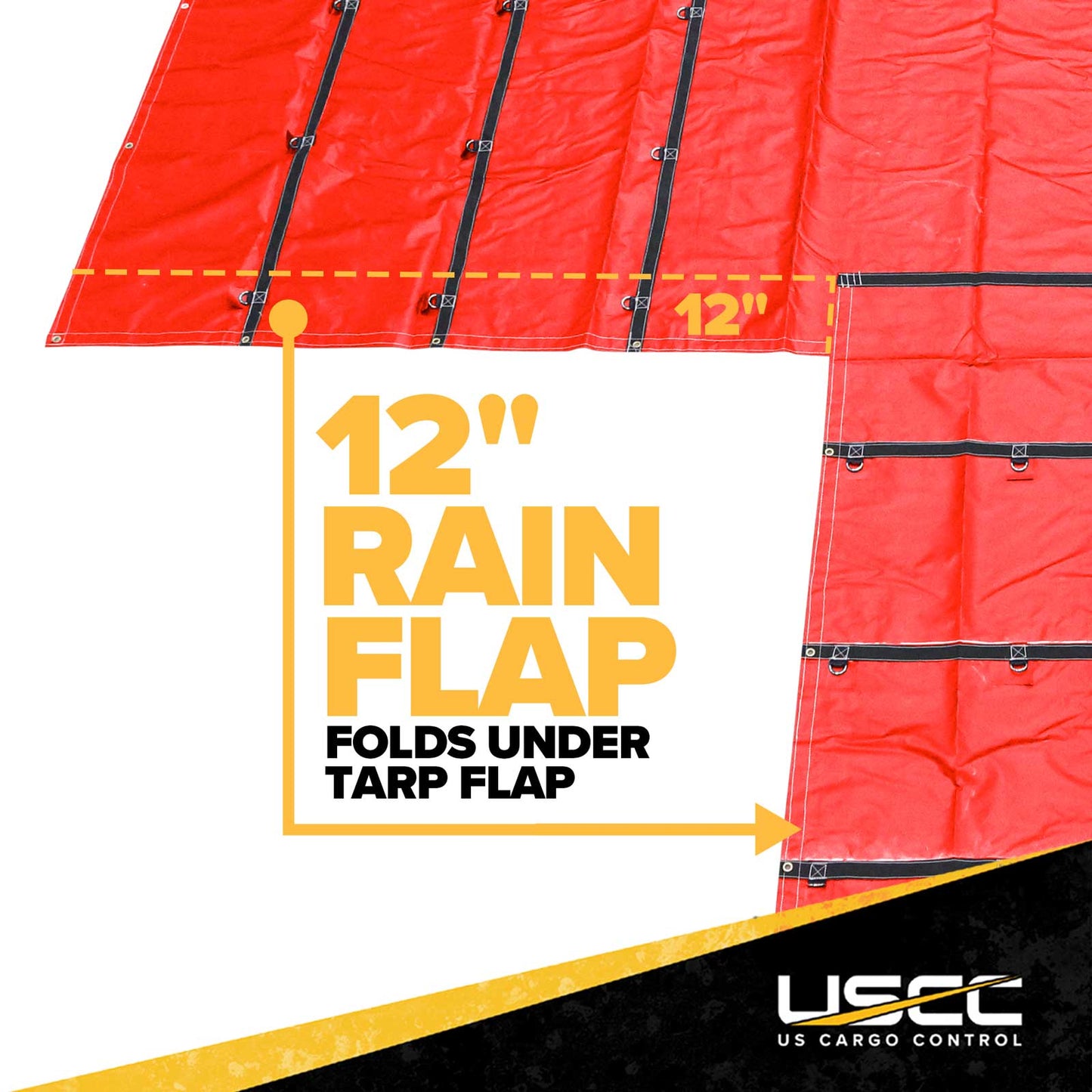 24' x 28' Heavy Duty Lumber Tarp | 8' Drop & Flap - 18 oz. Red Tarp