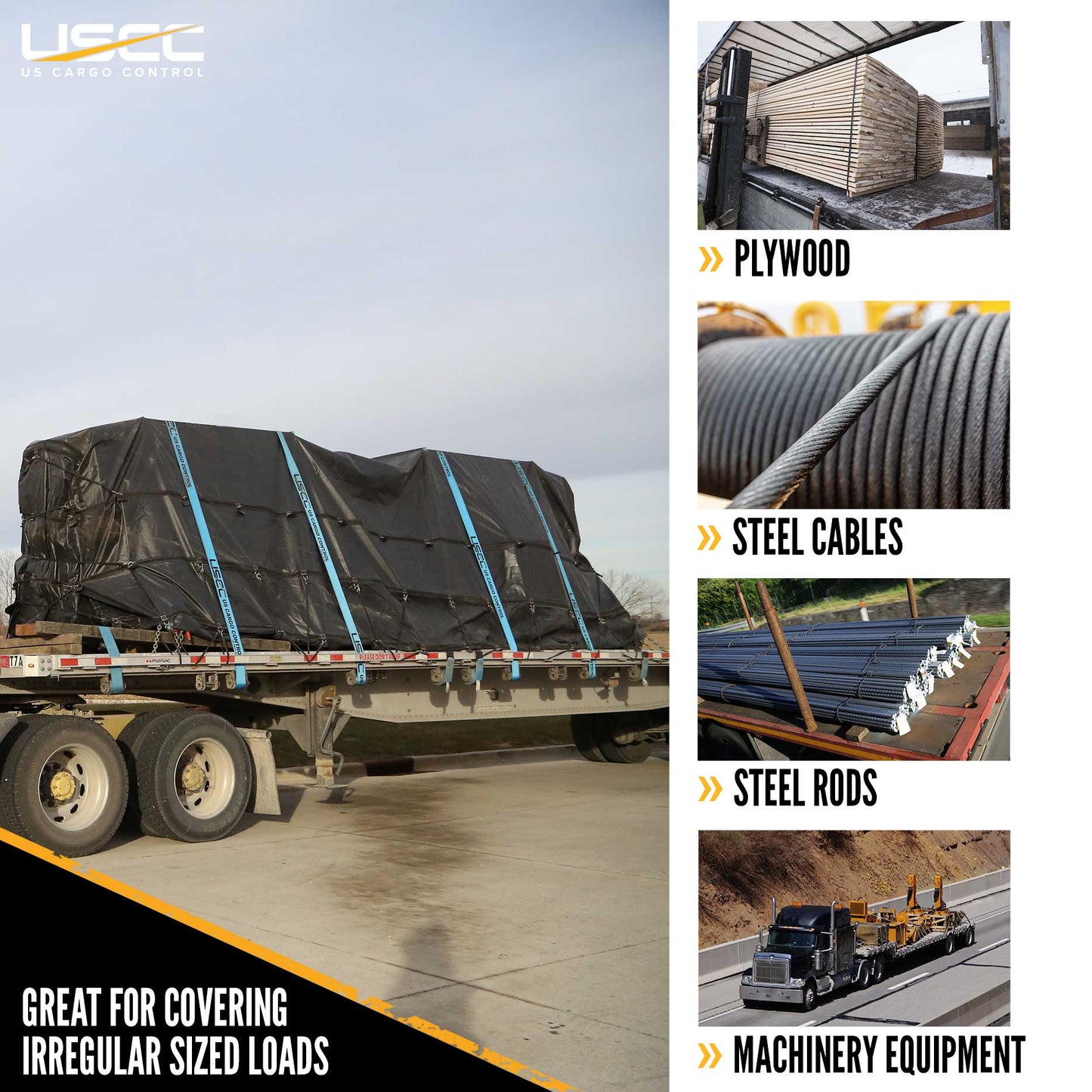 Heavy Duty Machinery Tarp - 30' x 30' - 18 oz. Black Tarp