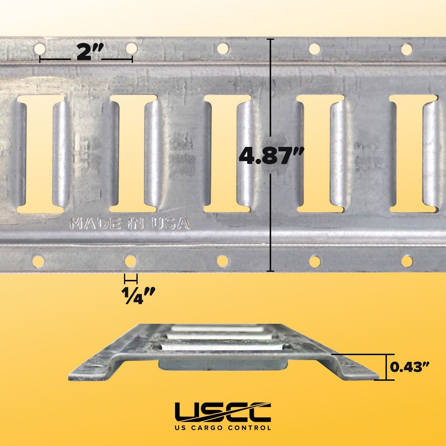 Galvanized 8' Horizontal E Track