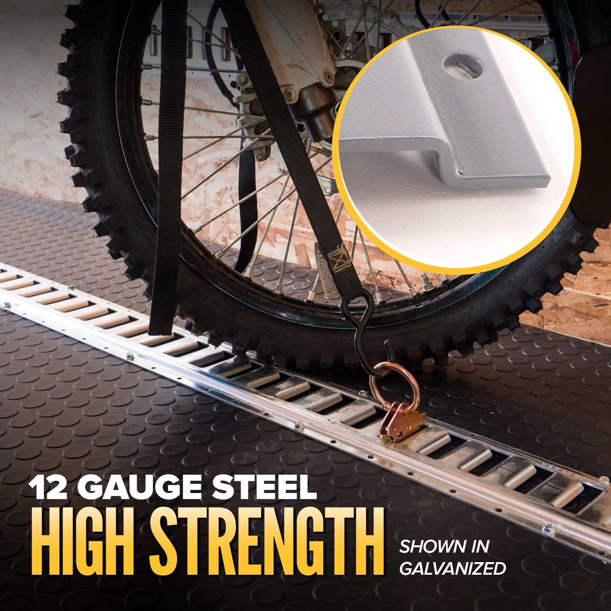 8' Horizontal E-Track Gray Painted | 100-Pack (Pallet)