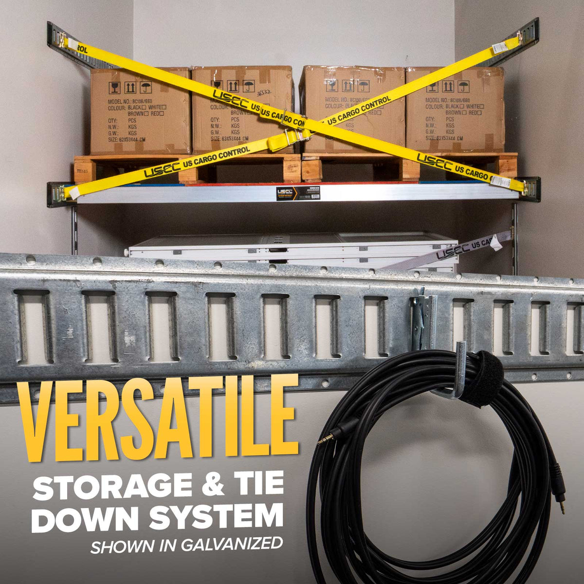 8' Horizontal E-Track Gray Painted | 100-Pack (Pallet)