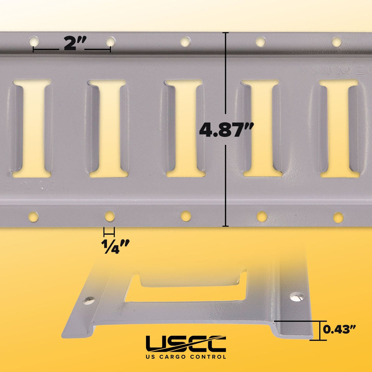 8' Horizontal E-Track Gray Painted | 100-Pack (Pallet)