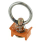 Single Stud L-Track Fitting with Stainless Steel Round Ring - Orange | 4,000 lbs. BS
