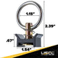 Single Stud L-Track Fitting with Stainless Steel Round Ring - Black | 4,000 lbs. BS | 6-Pack