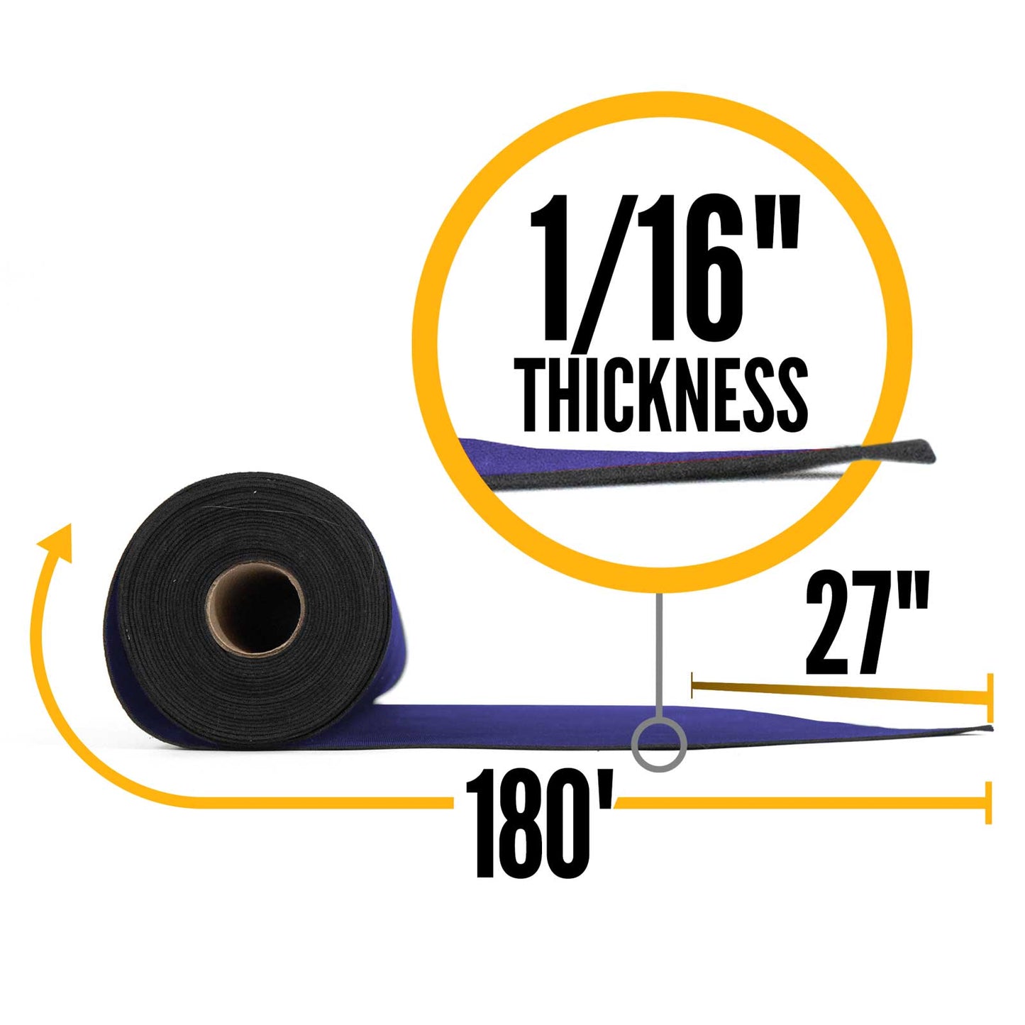 27" x 180' Neoprene Floor Runner - Blue