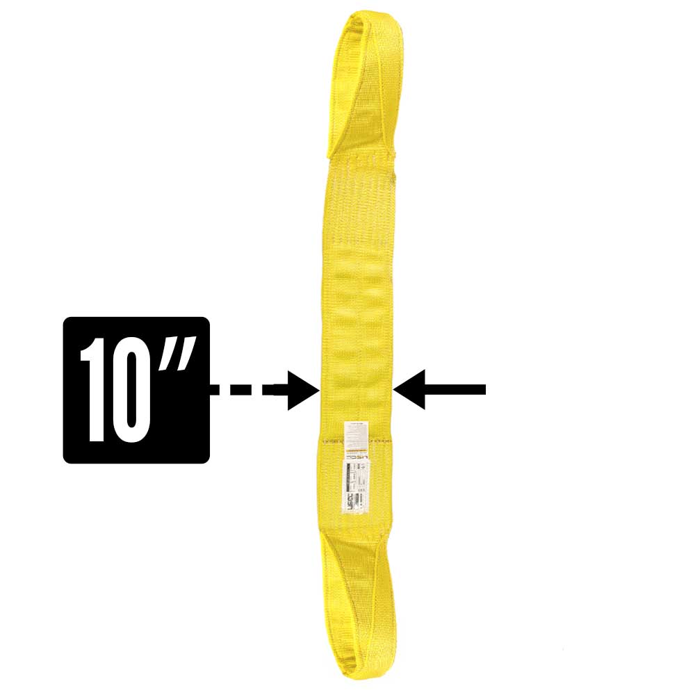 Nylon Lifting Sling - Straight Eye & Eye | Reinforced Eyes - 10" x  10' - 3-ply