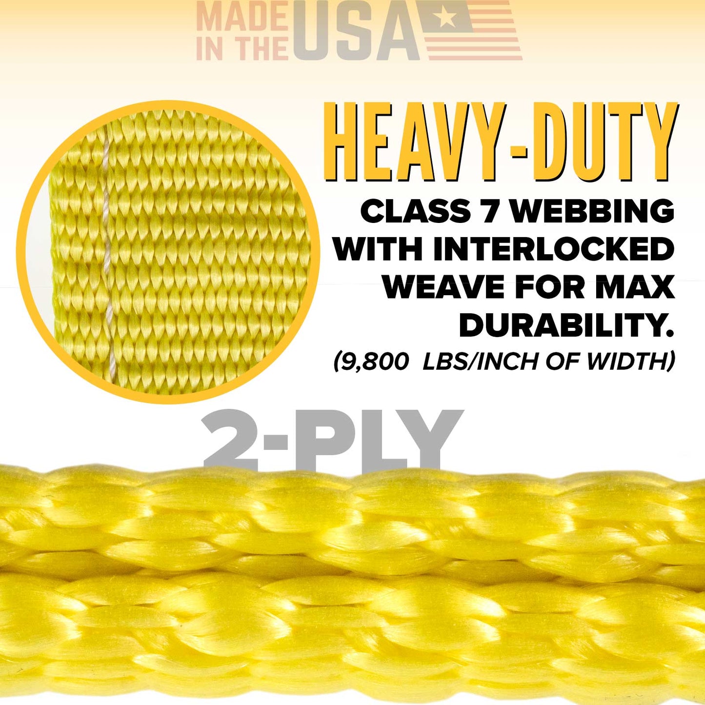 Nylon Lifting Sling - Straight Eye & Eye - 4" x  6' - 2-ply