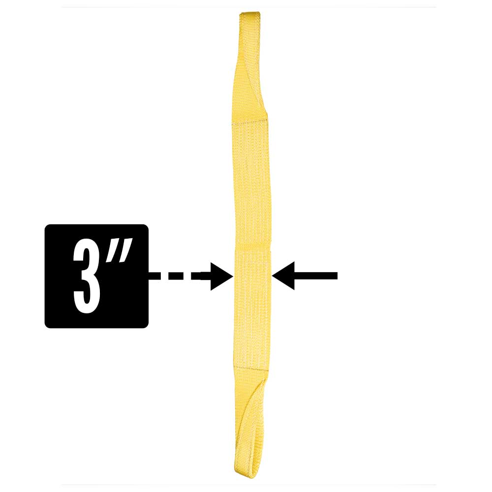 Nylon Lifting Sling - Straight Eye & Eye | Reinforced Eyes - 3" x  14' - 4-ply