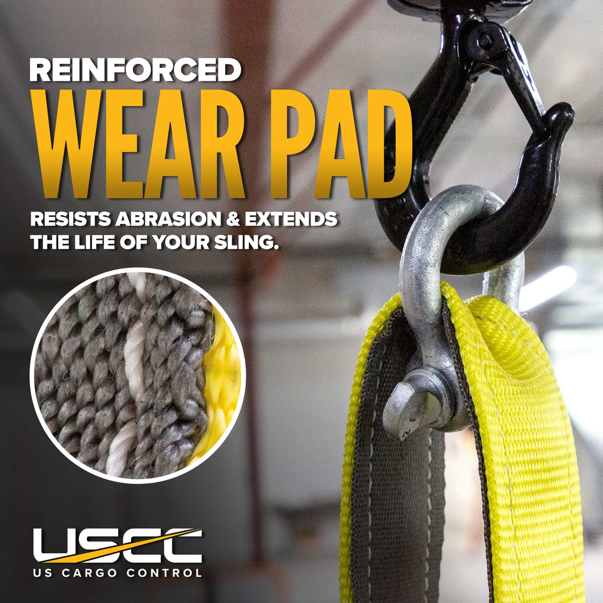 Nylon Lifting Sling - Straight Eye & Eye | Reinforced Eyes - 12" x  20' - 3-ply