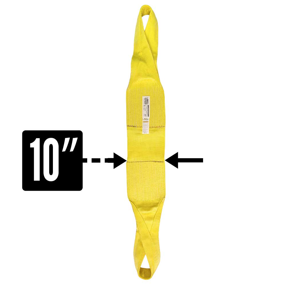 Nylon Lifting Sling - Twisted Eye & Eye - 10" x  10' - 1-ply