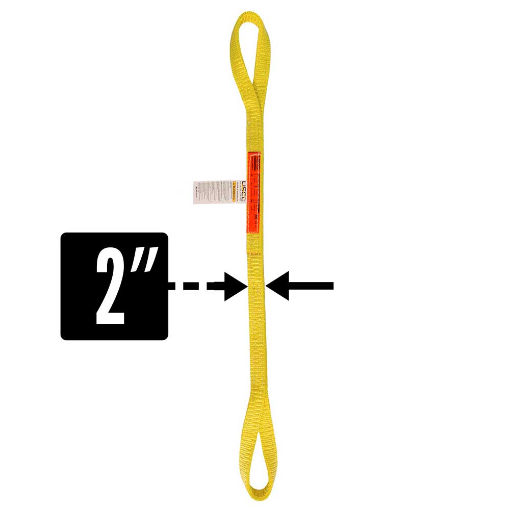 Nylon Lifting Sling - Twisted Eye & Eye - 2" x  12' - 4-ply