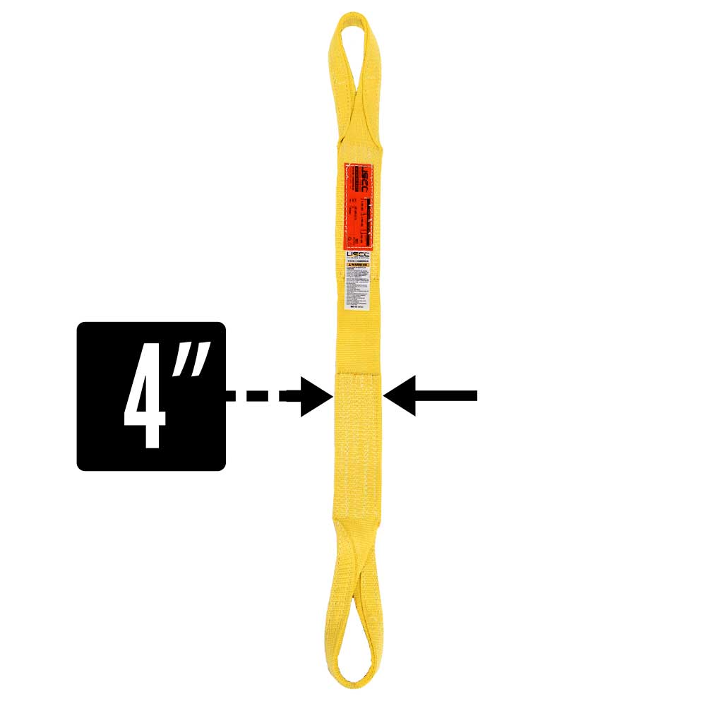 Nylon Lifting Sling - Twisted Eye & Eye | Reinforced Eyes - 4" x  10' - 4-ply
