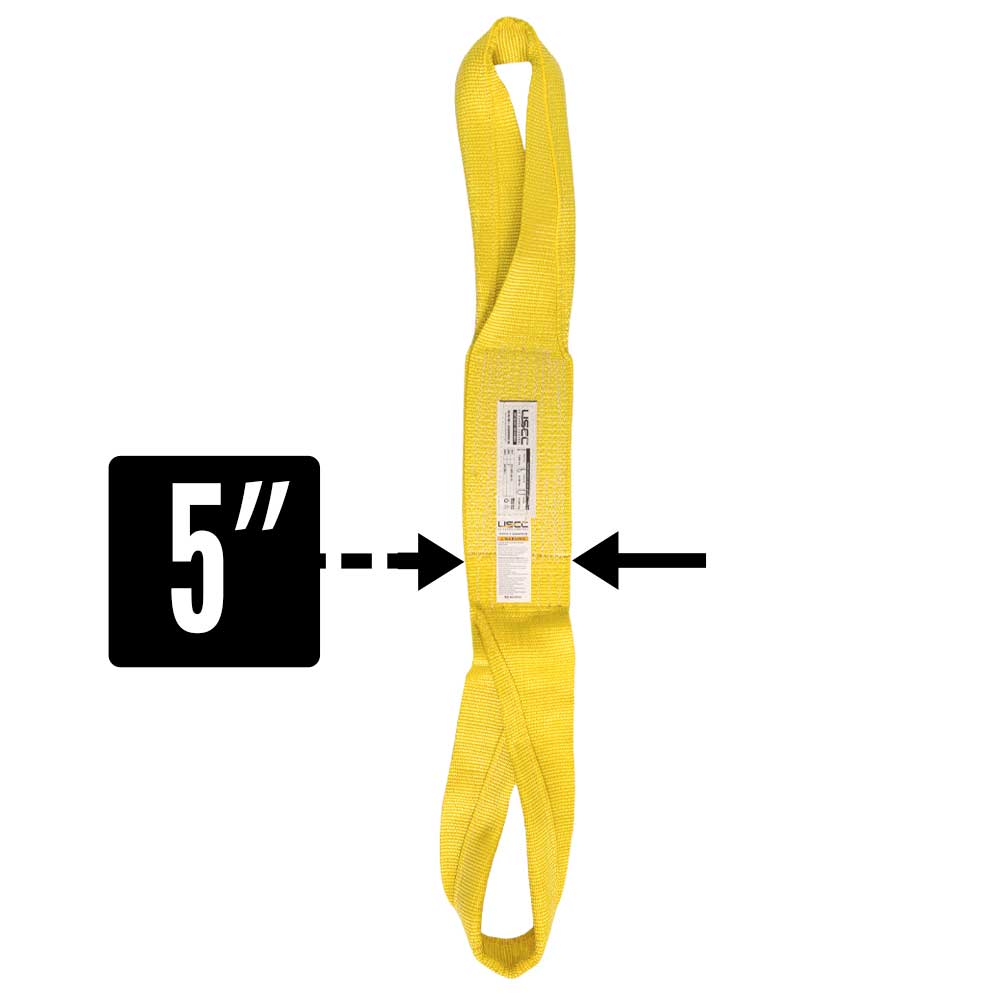 Nylon Lifting Sling - Twisted Eye & Eye | Reinforced Eyes - 5" x  20' - 4-ply