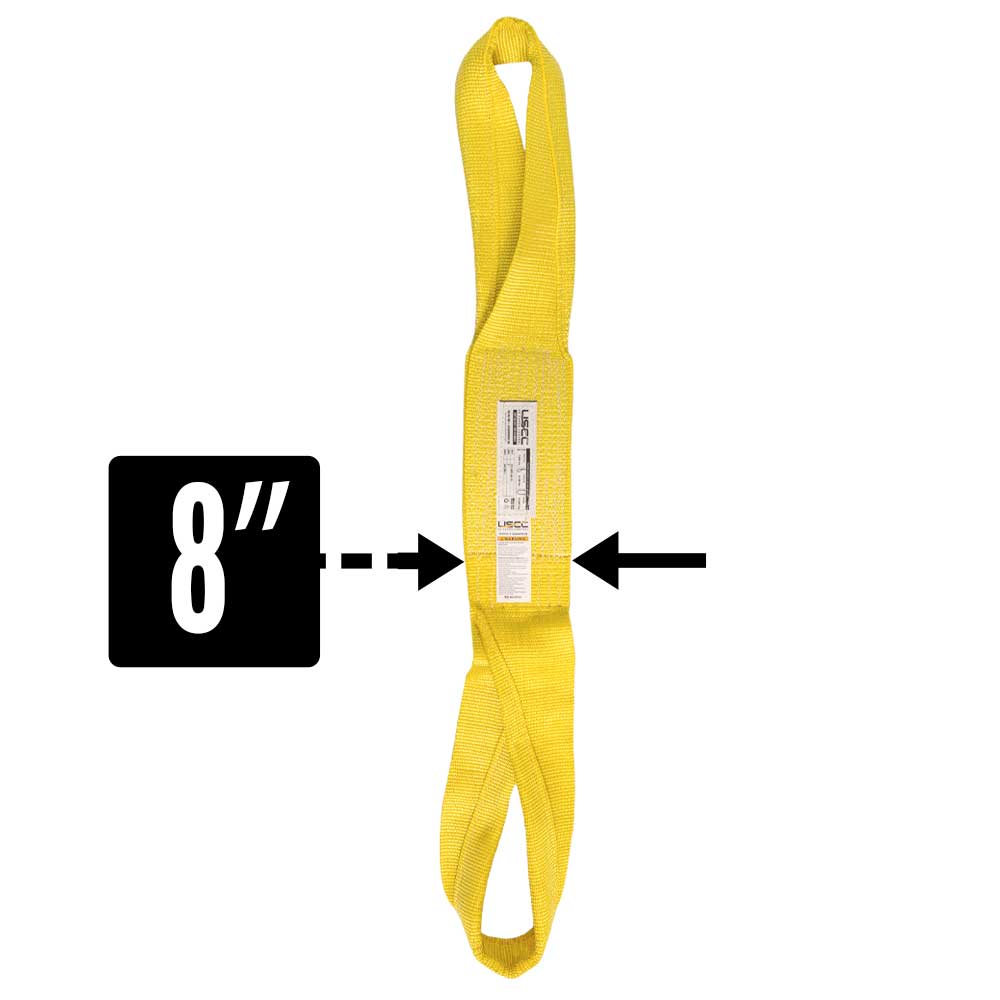 Nylon Lifting Sling - Twisted Eye & Eye - 8" x  14' - 4-ply