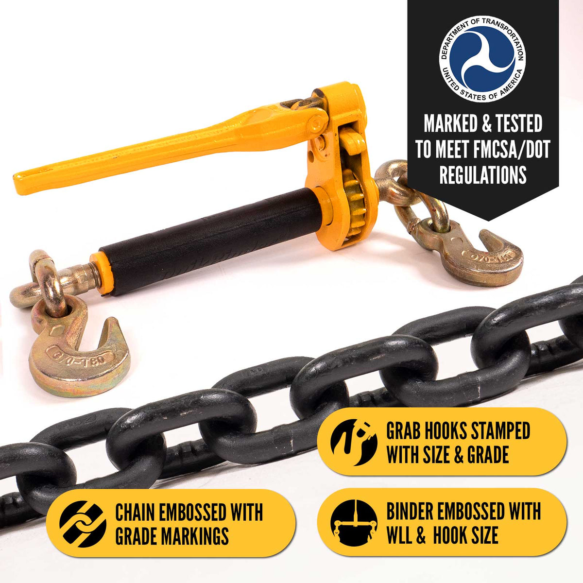 3/8" x 16' Grade 80 Chain and Binder Kit | Peerless QuikBinder Plus