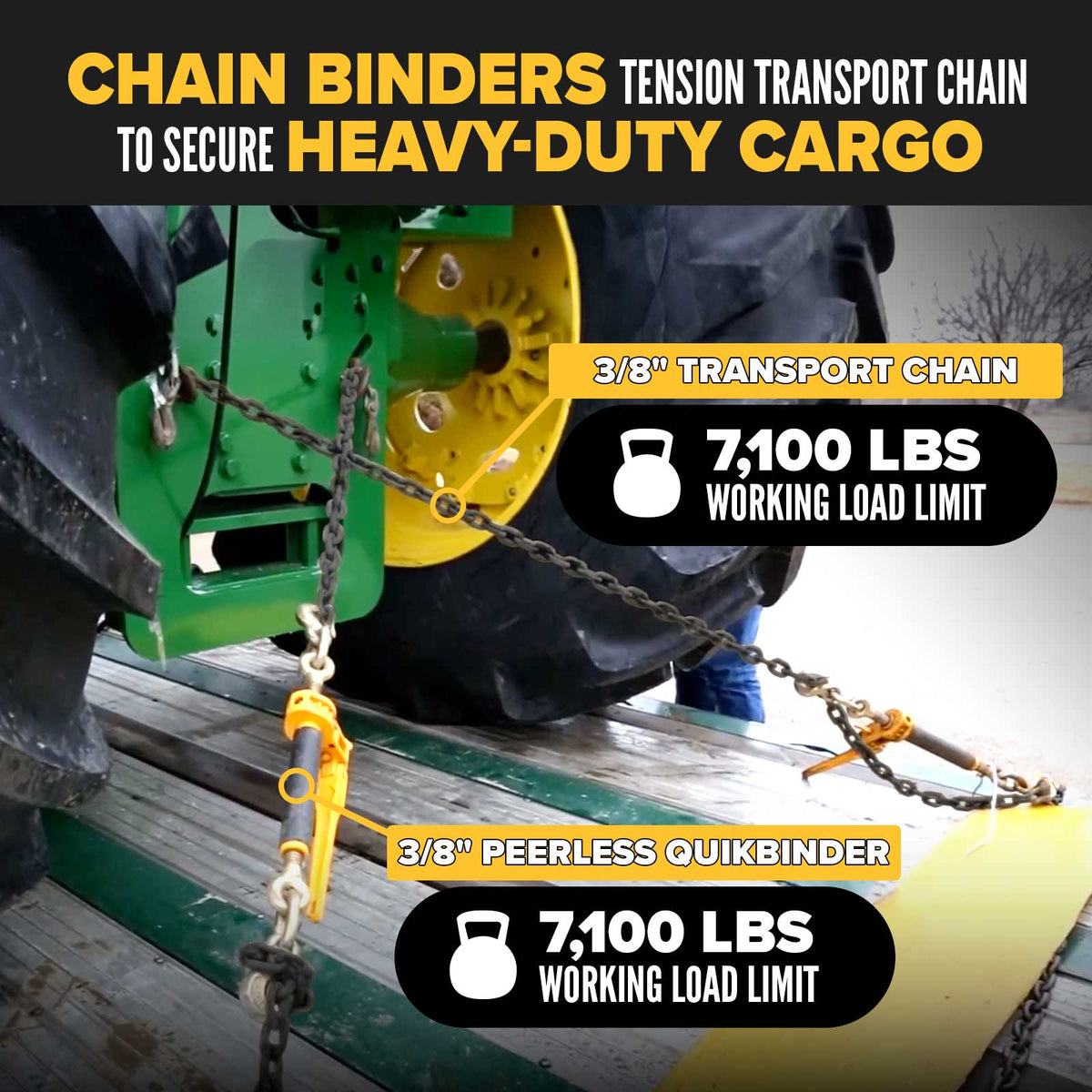 3/8" x 25' Grade 80 Chain and Binder Kit | Peerless QuikBinder Plus