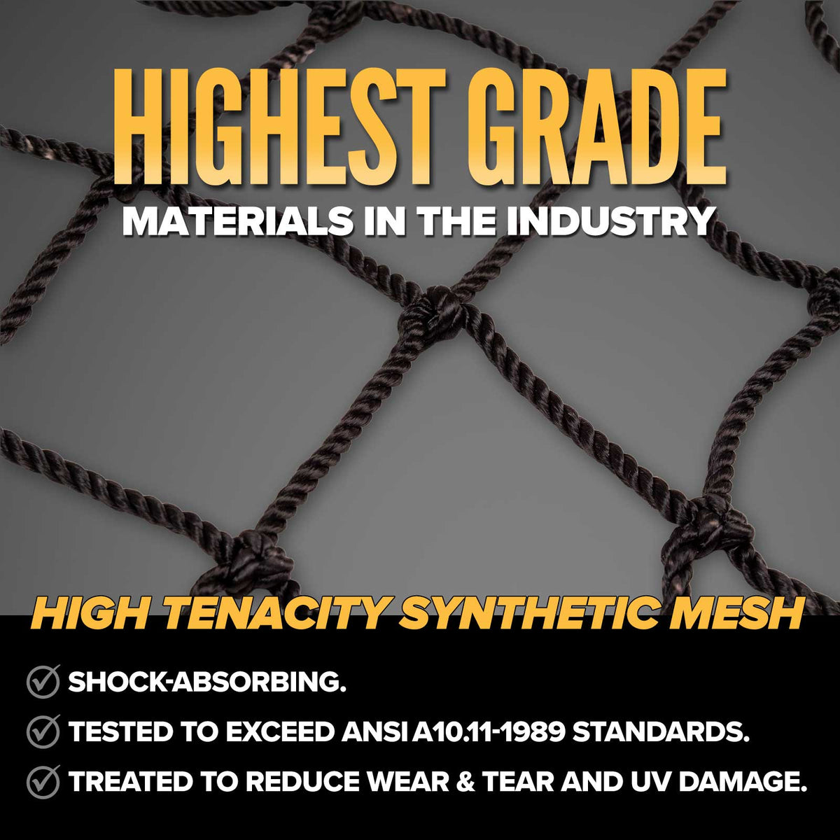 25' x 50' ANSI A10.11 Personnel Safety Net | 17,500 lbs.