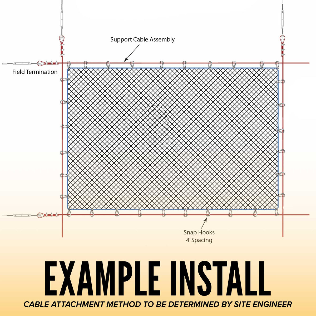 25' x 50' ANSI A10.11 Personnel Safety Net | 17,500 lbs.