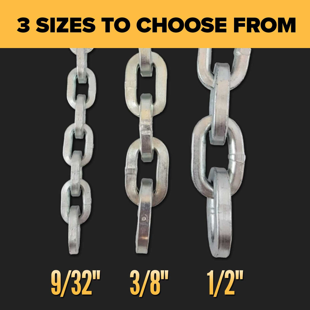 Pewag 9/32" Square Hardened Security Chain | 82 Ft. (Drum)