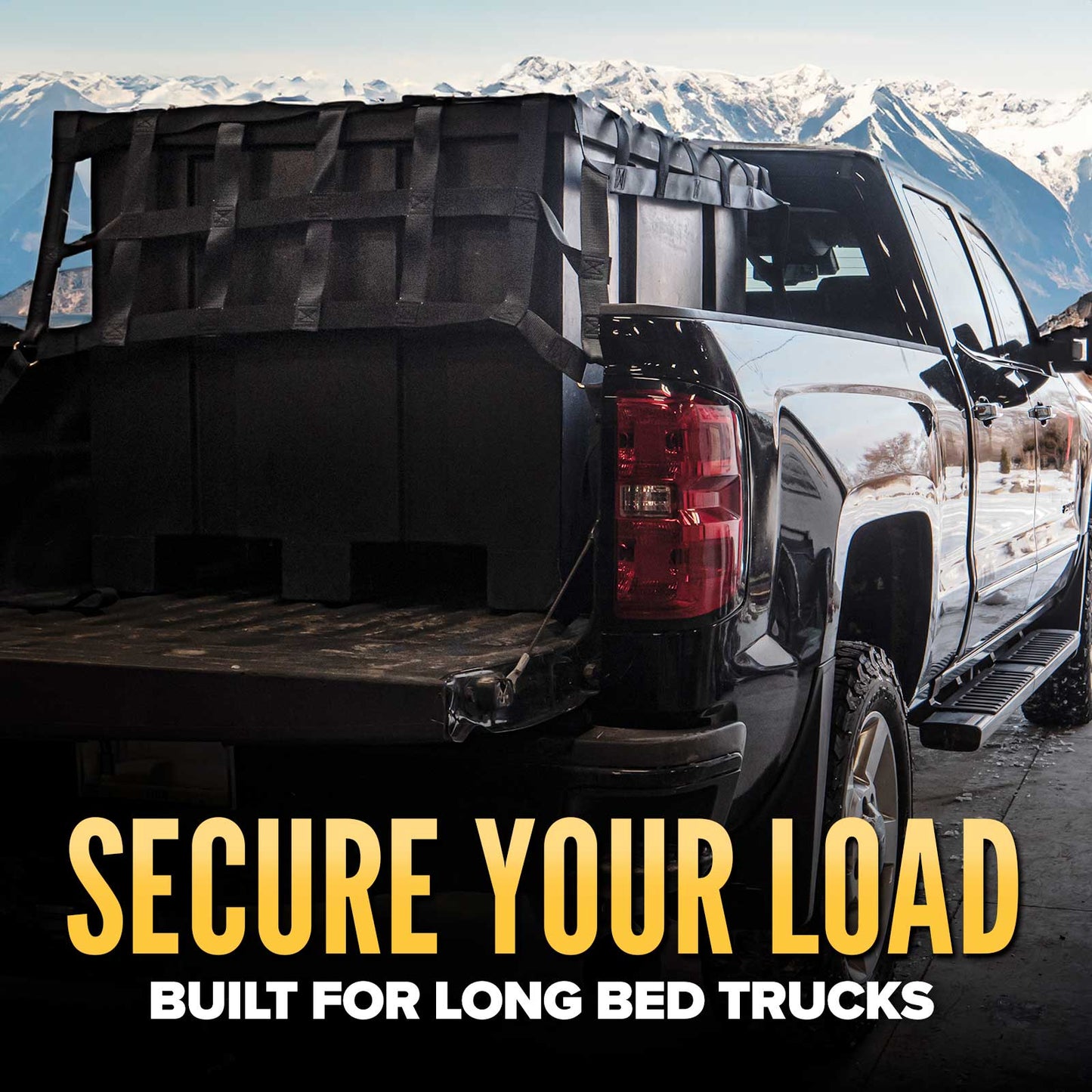 82" x 50" Long Bed Pickup Truck Cargo Net with Cam Buckles & S-Hooks | 2-Pack