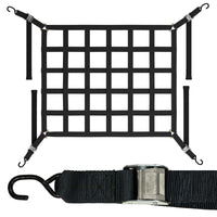 42" x 50" Short Bed Pickup Truck Cargo Net with Cam Buckles | S-Hooks
