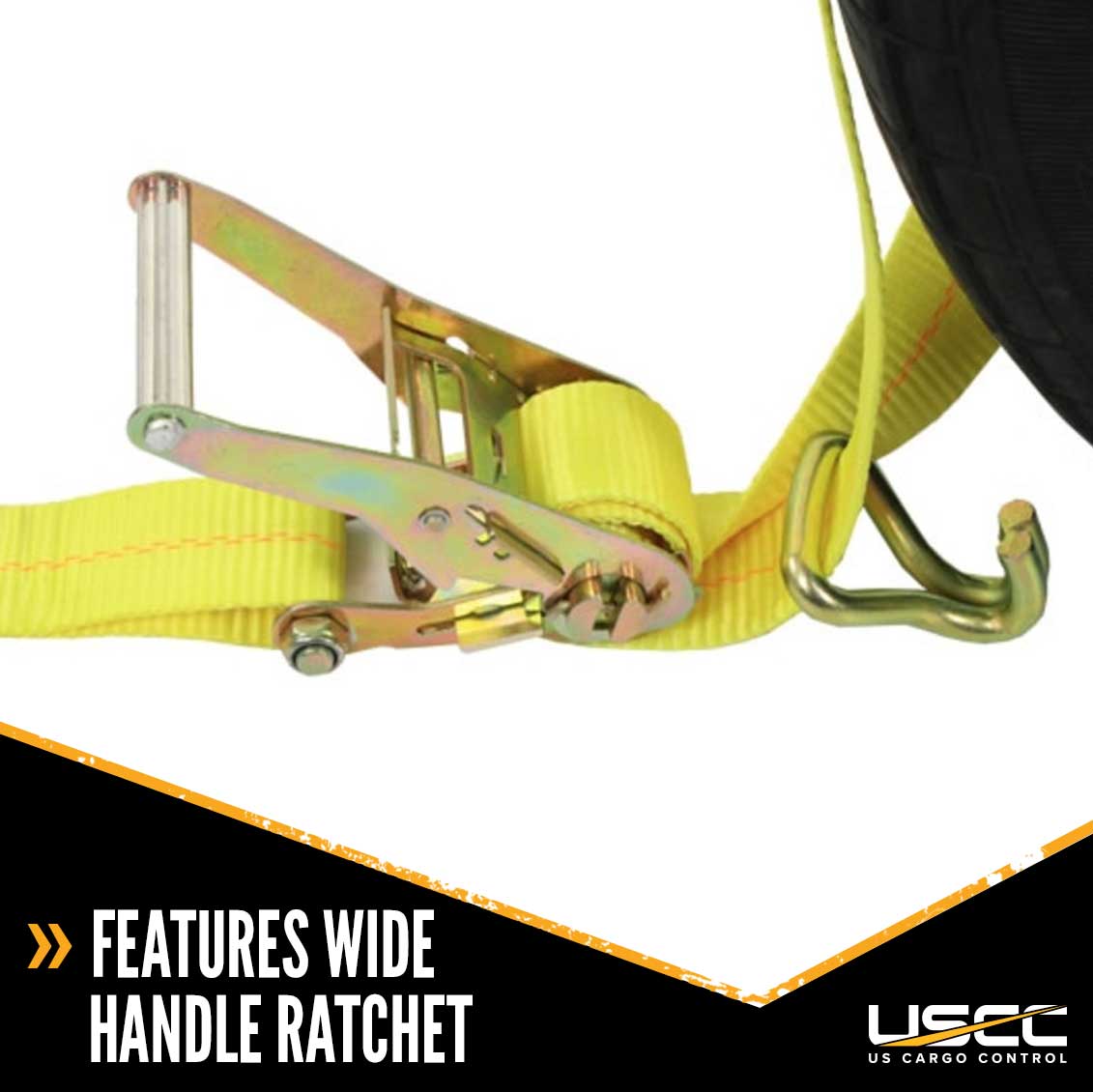 Car Carrier Tire Wheel Strap w/ Wire Hooks & Ratchet - 4 Pack