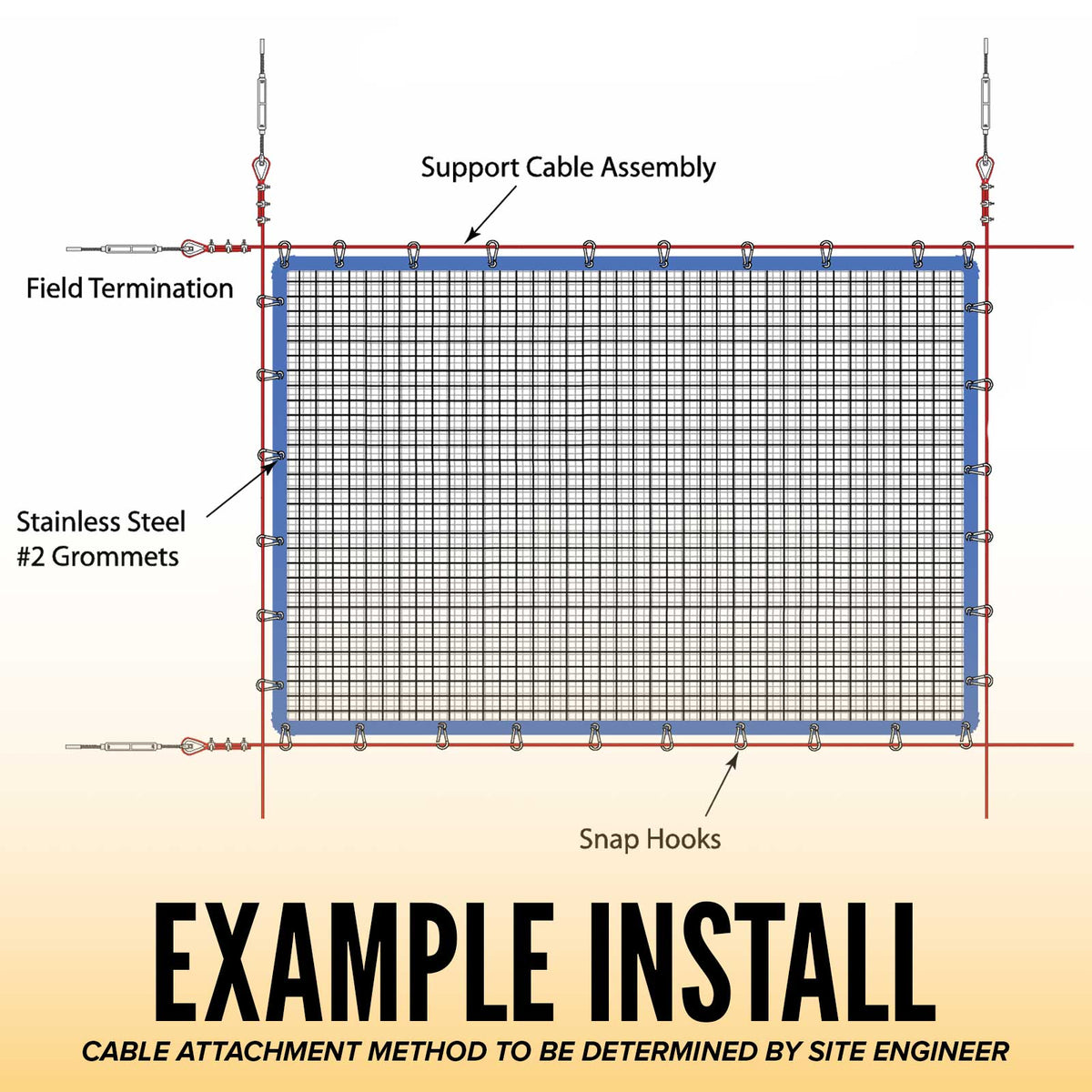 15' x 25' RocBloc® 5K Debris Net | 5,000 lbs.