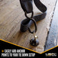 Single Stud Round L-Track Anchor Point with Bolt Plate | Black
