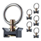 Single Stud L-Track Fitting with Stainless Steel Round Ring - Black | 4,000 lbs. BS | 6-Pack
