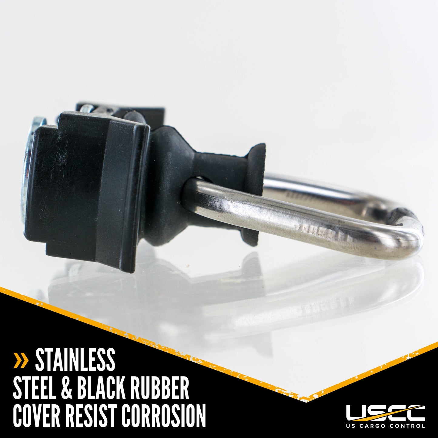 Single Stud L-Track Fitting with D-Ring | Black | 4,000 lbs. BS